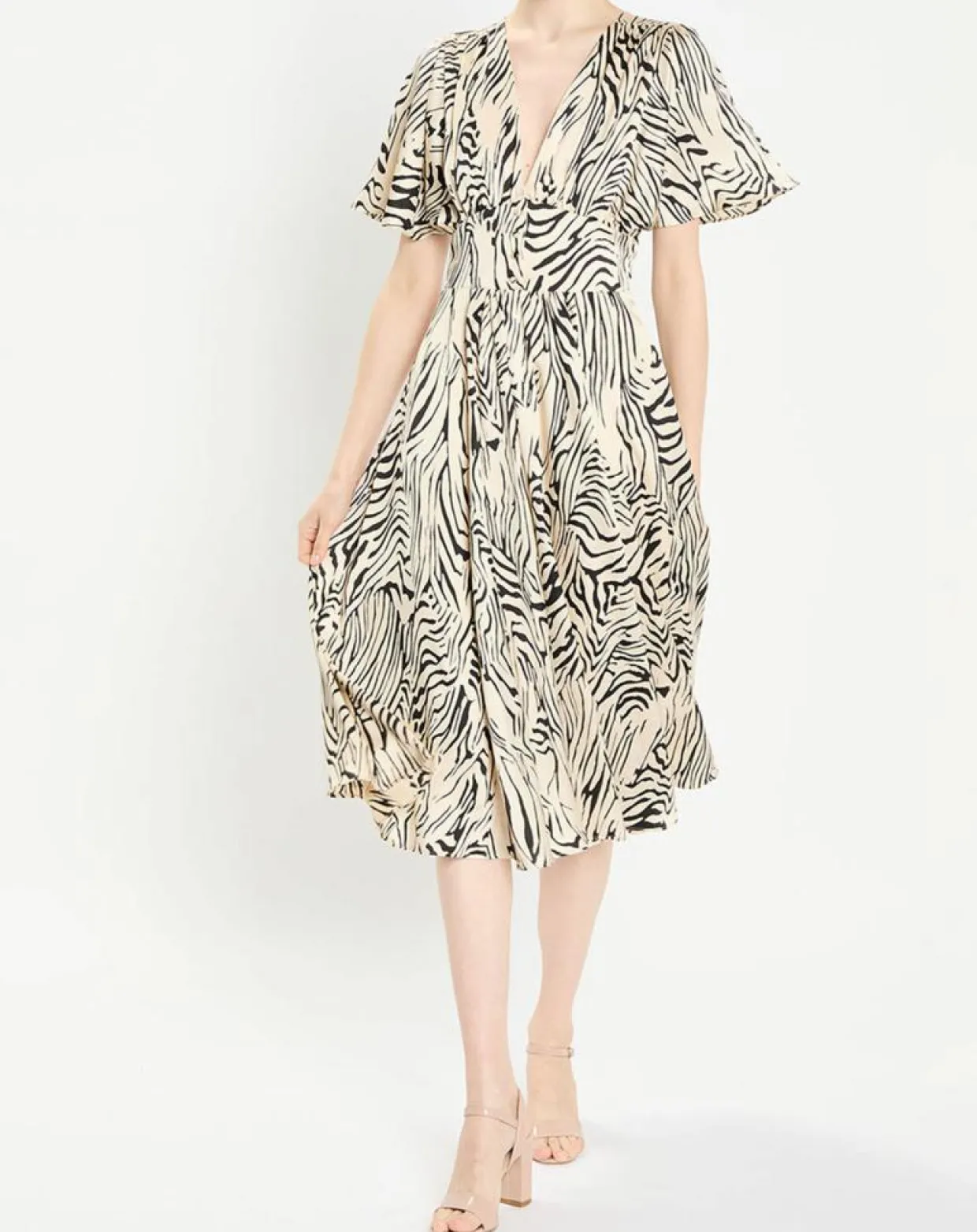 Femme Zapa Robes^Robe Rafi imprimée zèbre noir/beige