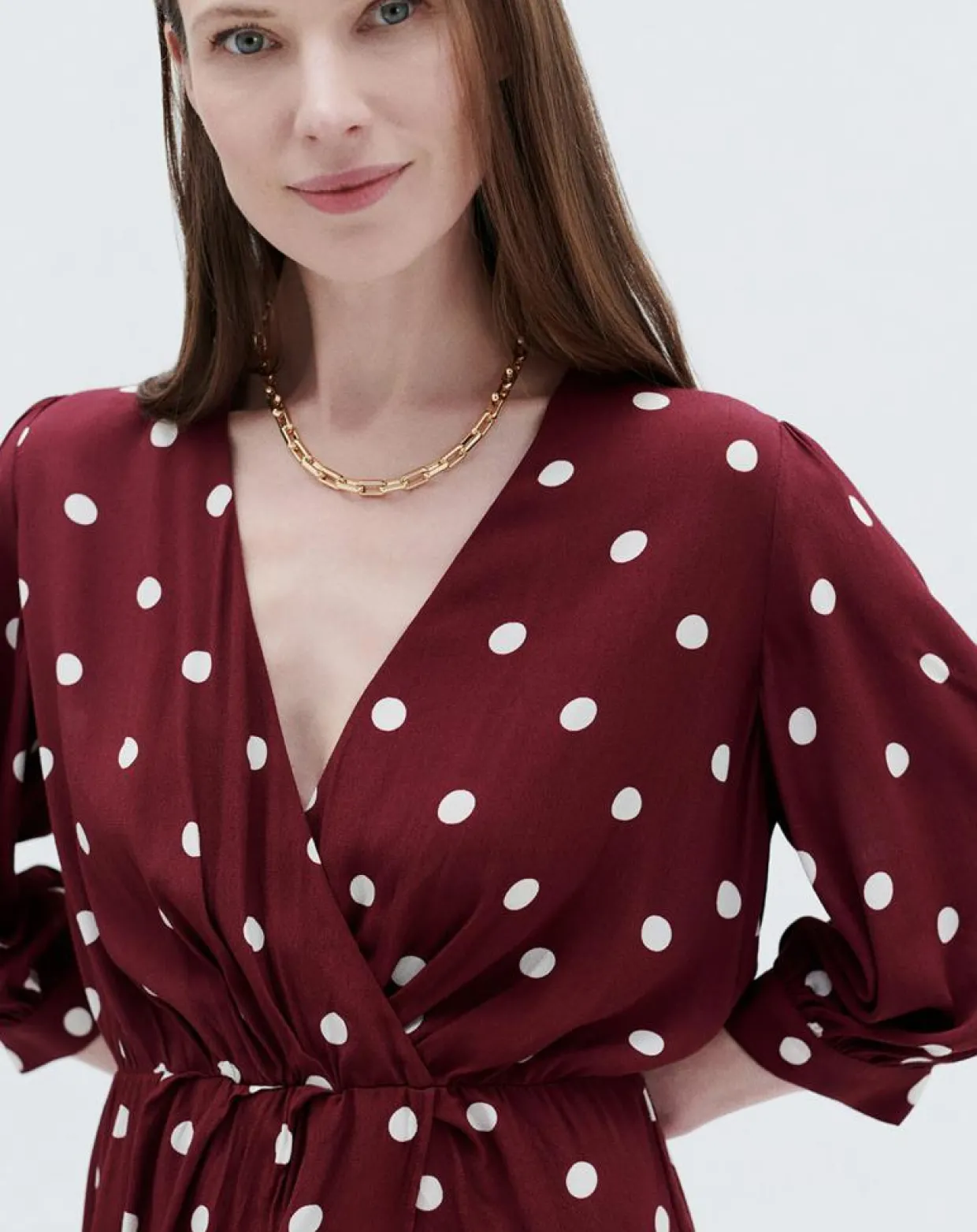 Femme Caroll Robes^Robe Rayan à pois bordeaux