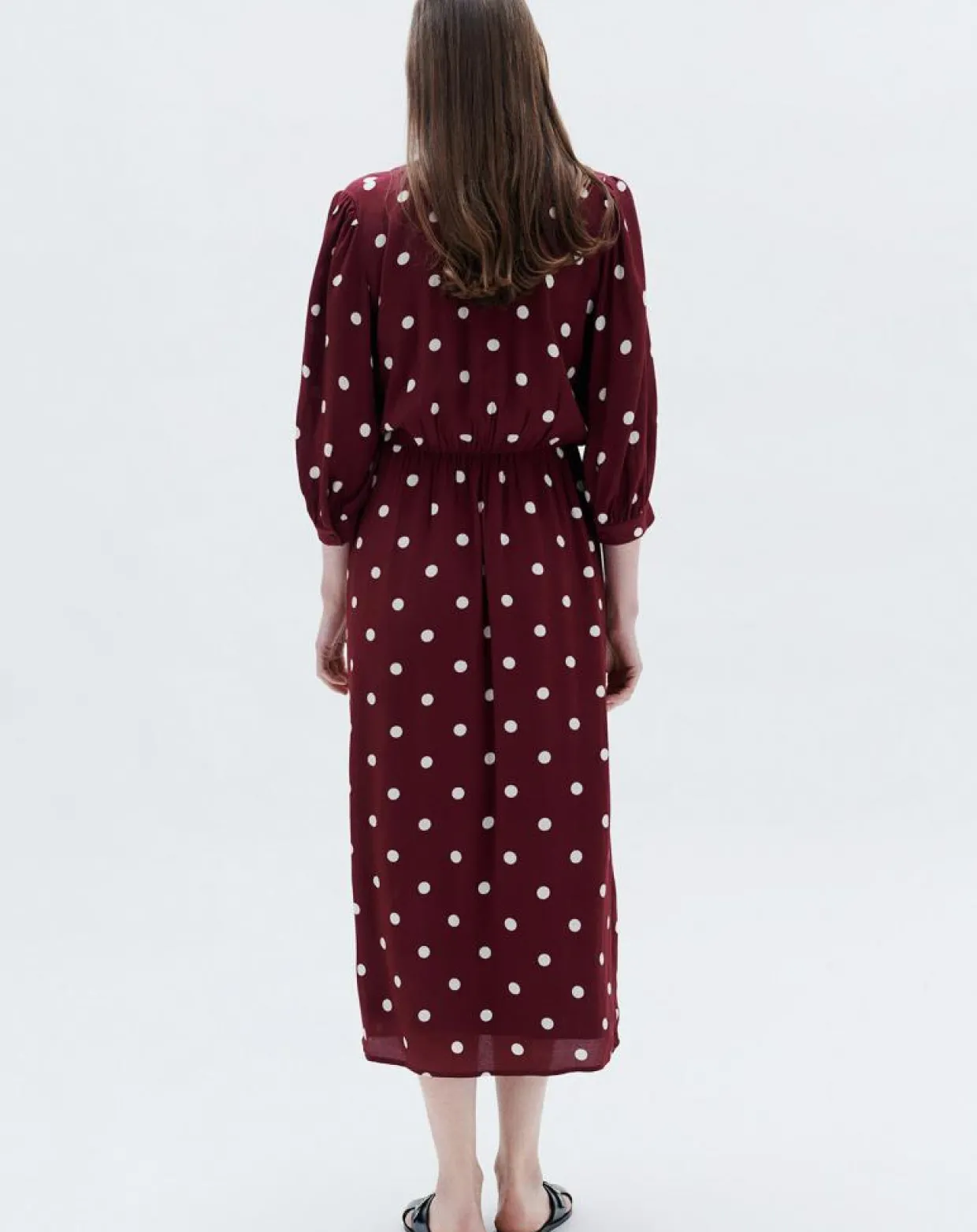 Femme Caroll Robes^Robe Rayan à pois bordeaux