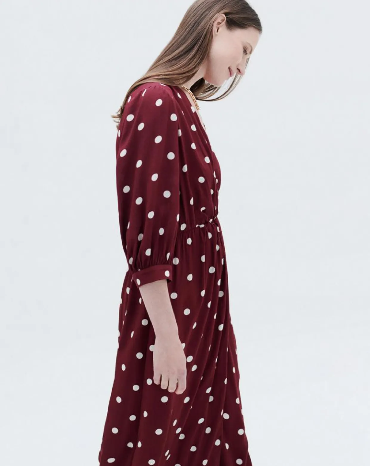 Femme Caroll Robes^Robe Rayan à pois bordeaux