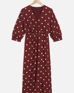 Femme Caroll Robes^Robe Rayan à pois bordeaux
