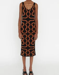 Femme Zapa Robes^Robe Ridley imprimée noir/marron