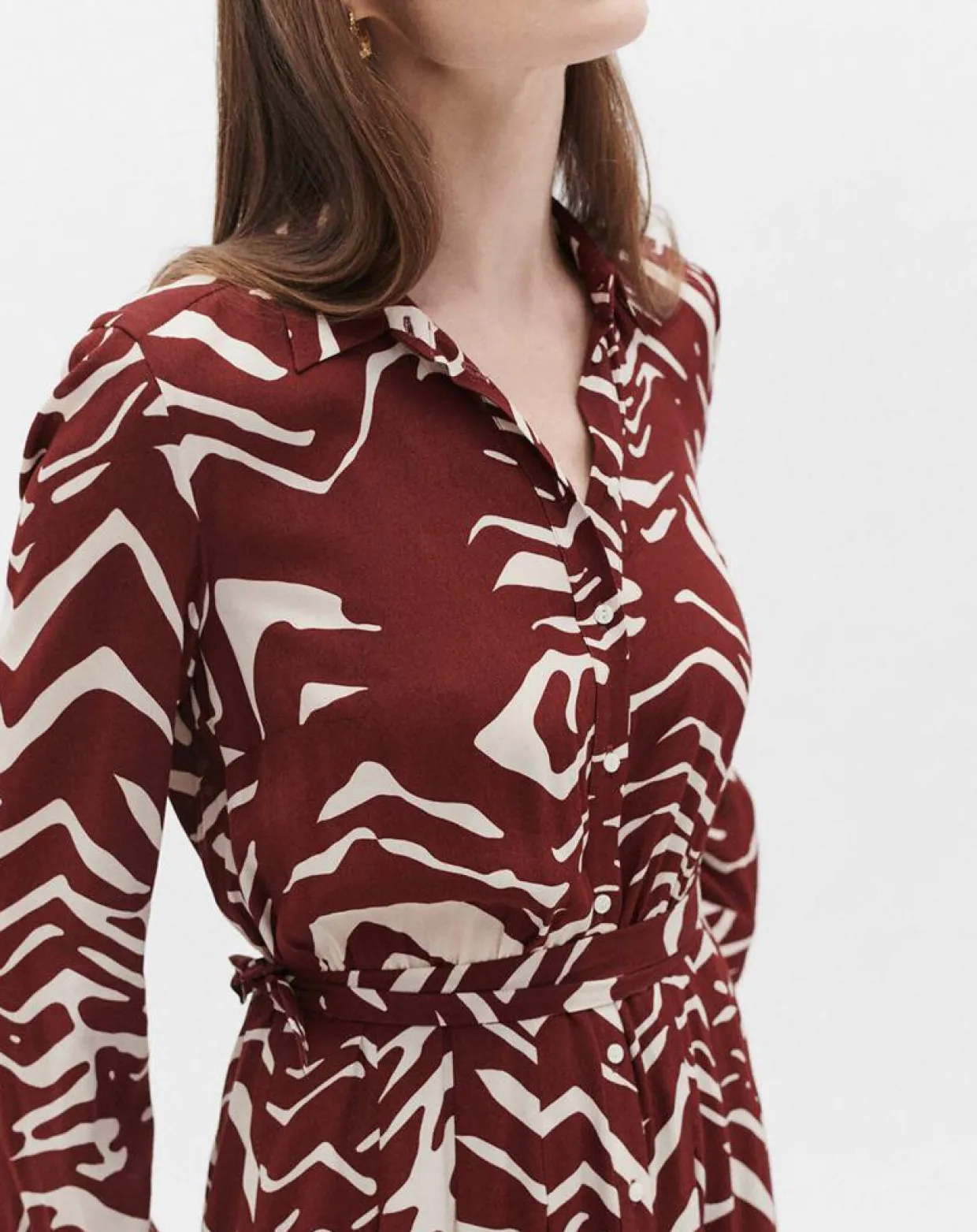 Femme Caroll Robes^Robe Rlilie imprimée bordeaux