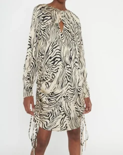 Femme Zapa Robes^Robe Robert imprimée zèbre noir/beige