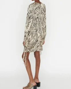 Femme Zapa Robes^Robe Robert imprimée zèbre noir/beige