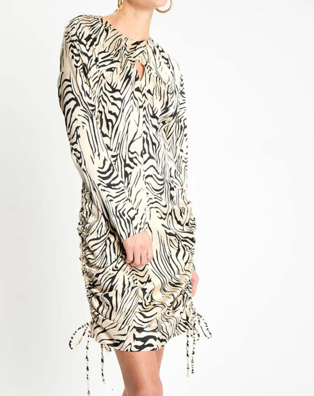 Femme Zapa Robes^Robe Robert imprimée zèbre noir/beige