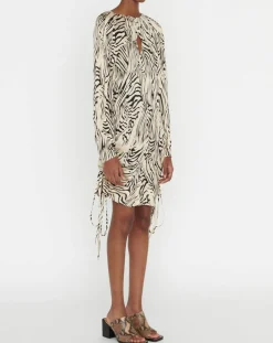 Femme Zapa Robes^Robe Robert imprimée zèbre noir/beige