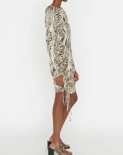 Femme Zapa Robes^Robe Robert imprimée zèbre noir/beige