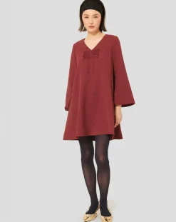 Femme Tara Jarmon Robes^Robe Rolie bordeaux