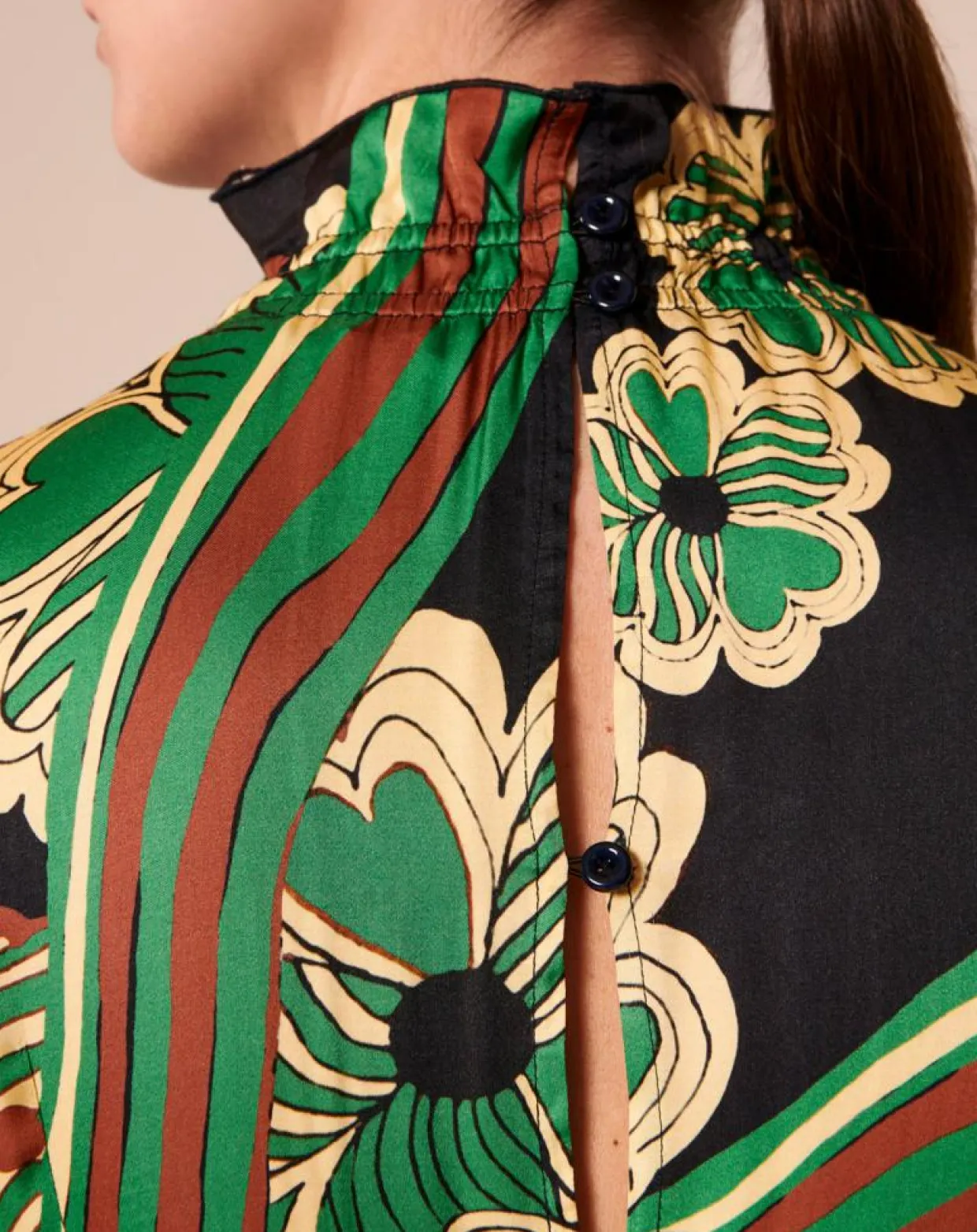 Femme Tara Jarmon Robes^Robe Ronnie vert motif