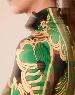 Femme Tara Jarmon Robes^Robe Ronnie vert motif