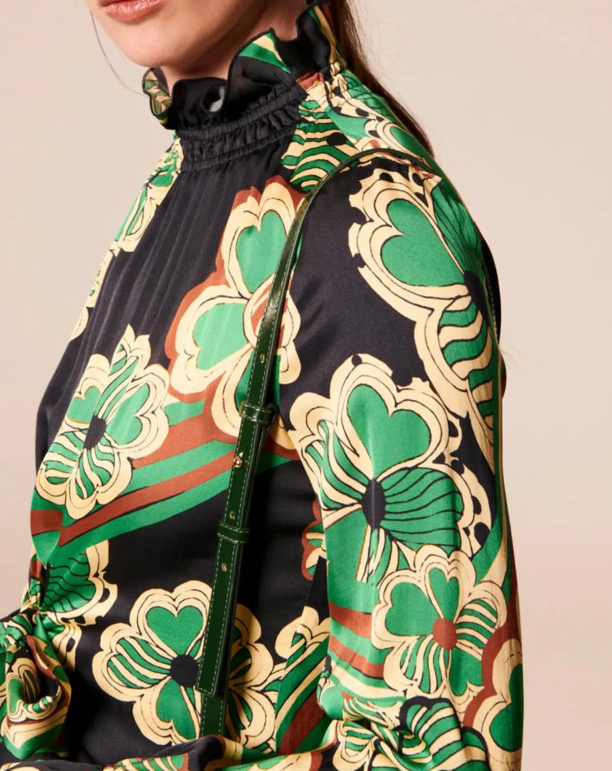 Femme Tara Jarmon Robes^Robe Ronnie vert motif