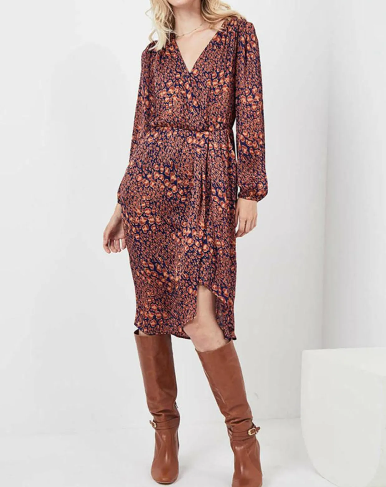 Robe Rose imprimée brique/bleu marine-See u Soon Clearance