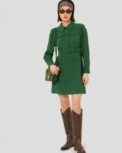 Femme Tara Jarmon Robes^Robe Roya verte