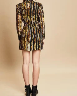 Femme Belair Robes^Robe Royaume imprimée noir/jaune