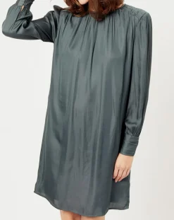 Femme See u Soon Robes^Robe satinée Giulia verte