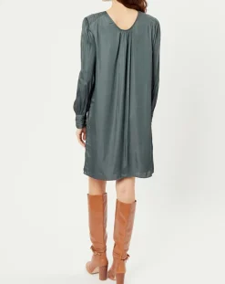 Femme See u Soon Robes^Robe satinée Giulia verte
