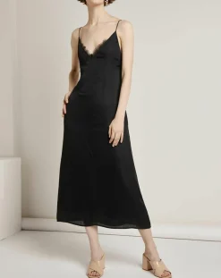 Robe satinée Jade noire-See u Soon Best