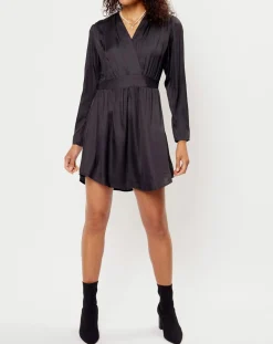 Robe satinée Naomie noire-See u Soon Sale