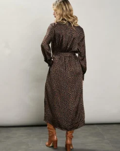 Robe satinée Revelation léopard brune-Hartford Discount