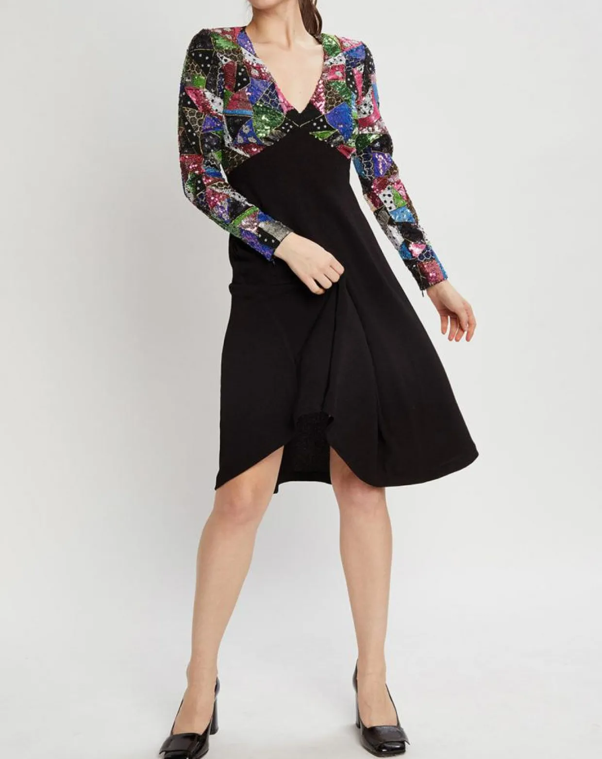 Femme Manoush Robes^Robe Shiny Patch noir/multicolore