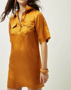 Robe Summer Monogramme satinée moutarde-Manoush Outlet
