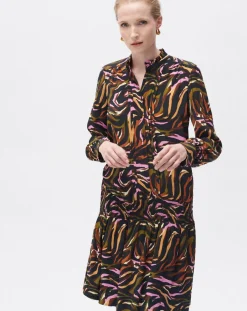Femme Caroll Robes^Robe Sybil imprimée cognac