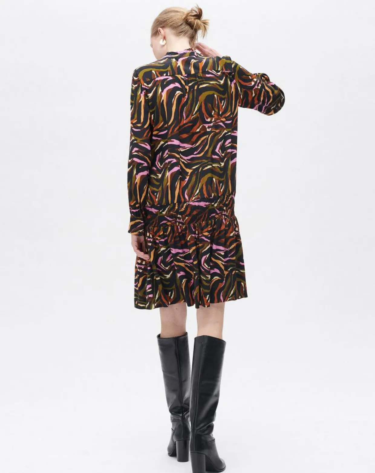 Femme Caroll Robes^Robe Sybil imprimée cognac