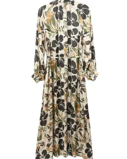 Femme See u Soon Robes^Robe toucher doux Maya imprimée vert/ocre/beige