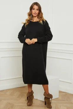 Femme Fleur de cachemire Robes^Robe Victoire Noire