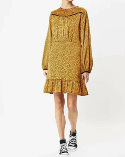 Femme Molly Bracken Robes^Robe Woven imprimée jaune moutarde