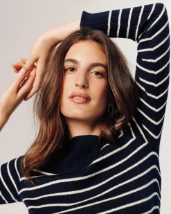 Robe Xénia rayée bleu nuit-Rodier Discount