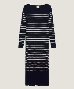 Robe Xénia rayée bleu nuit-Rodier Discount