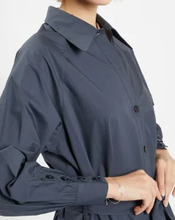 Femme Jodhpur Robes^Robe-Chemise Pom gris foncé