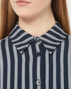 Femme Jodhpur Robes^Robe-Chemise Pimi à rayures bleu marine