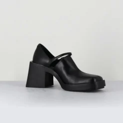 Femme Justine Clenquet Sandales À Talons^Sabots en Cuir Kim noirs - Talon 8 cm