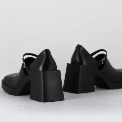 Femme Justine Clenquet Sandales À Talons^Sabots en Cuir Kim noirs - Talon 8 cm