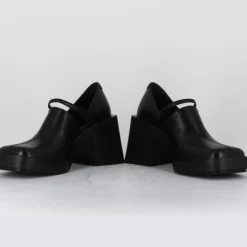 Femme Justine Clenquet Sandales À Talons^Sabots en Cuir Kim noirs - Talon 8 cm