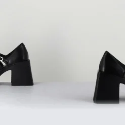 Femme Justine Clenquet Sandales À Talons^Sabots en Cuir Kim noirs - Talon 8 cm
