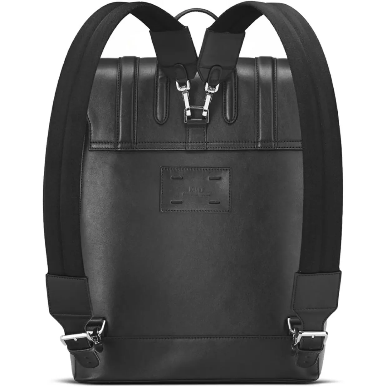 Sac à dos en Toile enduite & Cuir Ferret noir/blanc - 40x29x13 cm-Maison Faret