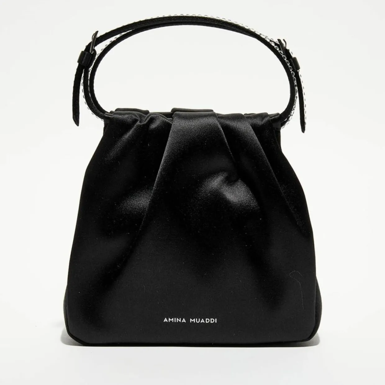 Sac à main en Soie cristal Vittoria noir - 16.5x16x7 cm-Amina Muaddi Sale