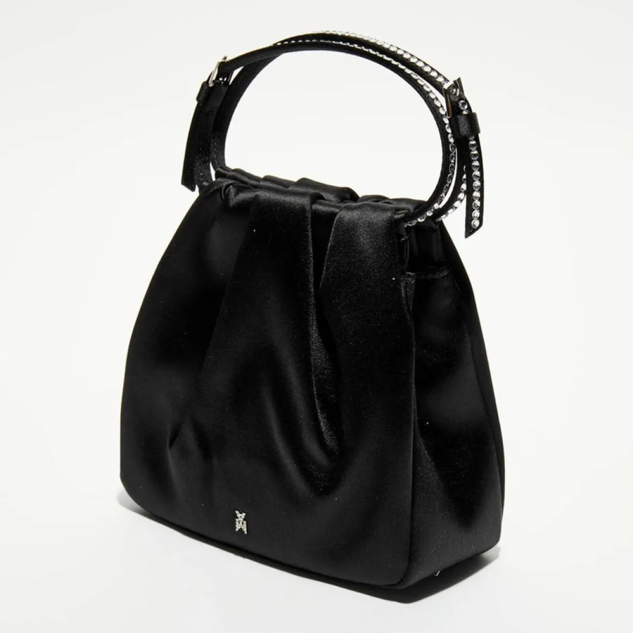 Sac à main en Soie cristal Vittoria noir - 16.5x16x7 cm-Amina Muaddi Sale