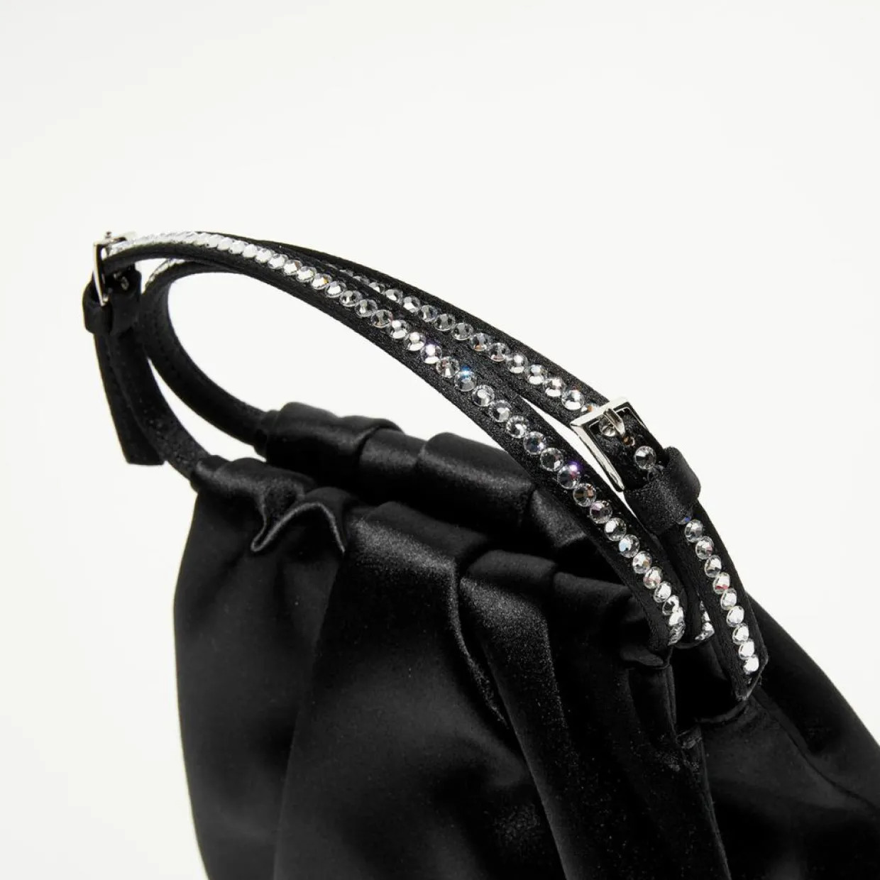 Sac à main en Soie cristal Vittoria noir - 16.5x16x7 cm-Amina Muaddi Sale
