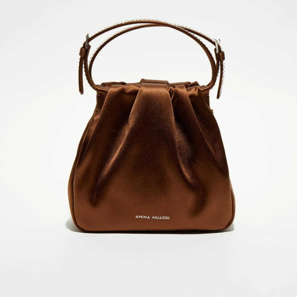 Sac à main en Soie cristal Vittoria moka - 16.5x16x7 cm-Amina Muaddi Best