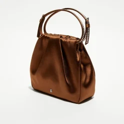 Sac à main en Soie cristal Vittoria moka - 16.5x16x7 cm-Amina Muaddi Best