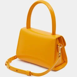 Sac à main mini en Cuir Semi Patent Léa orange - 10,5x16,5x7 cm-By Far Outlet