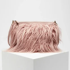 Sac bandoulière en Cuir & Fausse Fourrure Mini Bag rose 27.5x19.5 cm-Coccinelle Sale