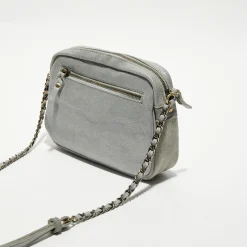 Sac bandoulière en Cuir Orelia Cross vert menthe - 23x17.5x7 cm-Mila Louise Outlet