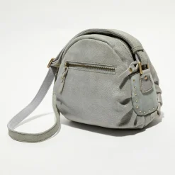 Femme Mila Louise Sacs^Sac bandoulière en Cuir Pala vert menthe - 25x21x14 cm