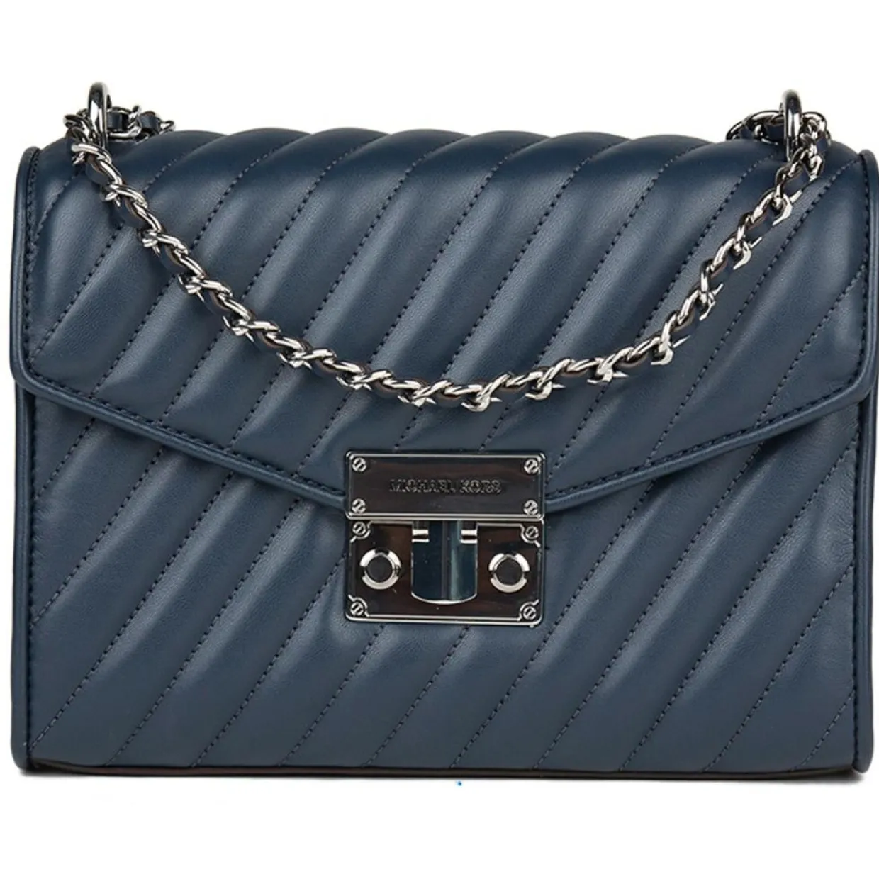 Femme Michael Kors Sacs^Sac bandoulière en Cuir Rose bleu marine - 23x18x5 cm